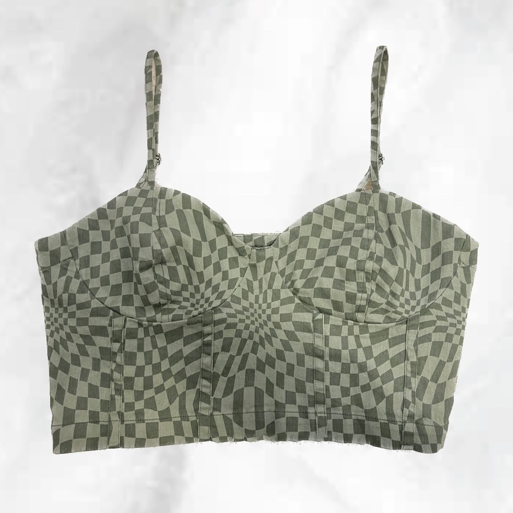 Checkered Crop Top